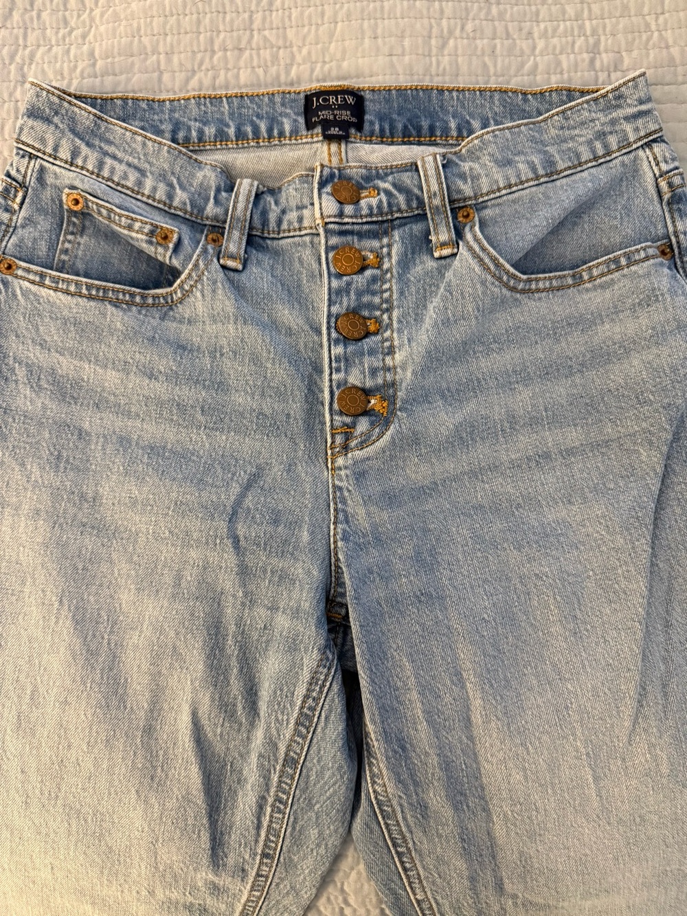 J. Crew Light Blue Mid-Rise Button-Fly Jeans